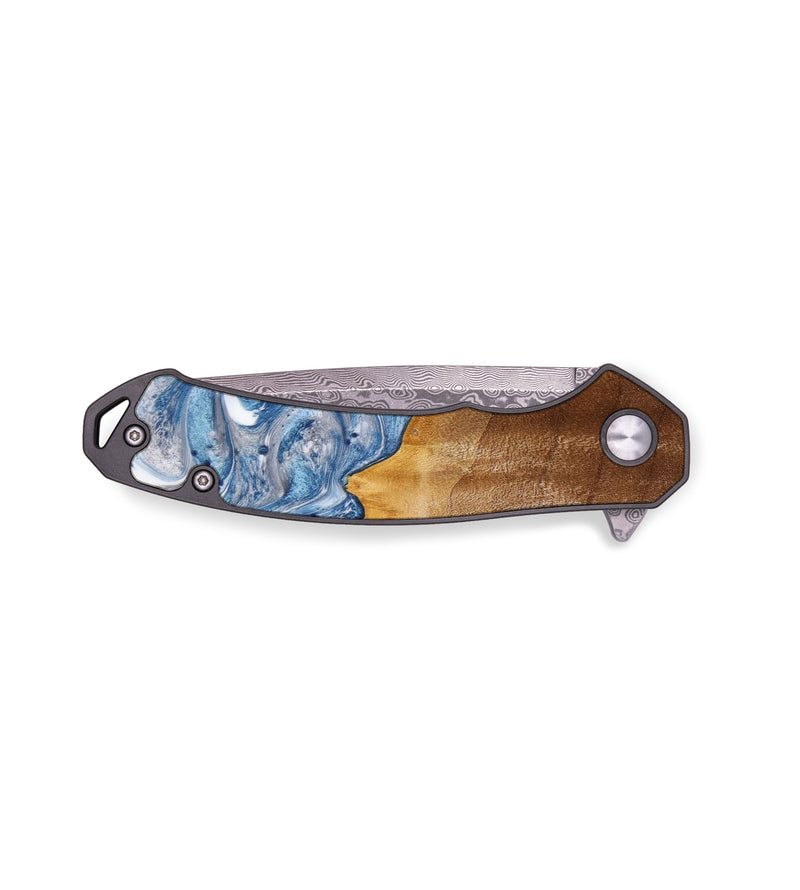 EDC Wood+Resin Pocket Knife - Trista (Blue, 641861)