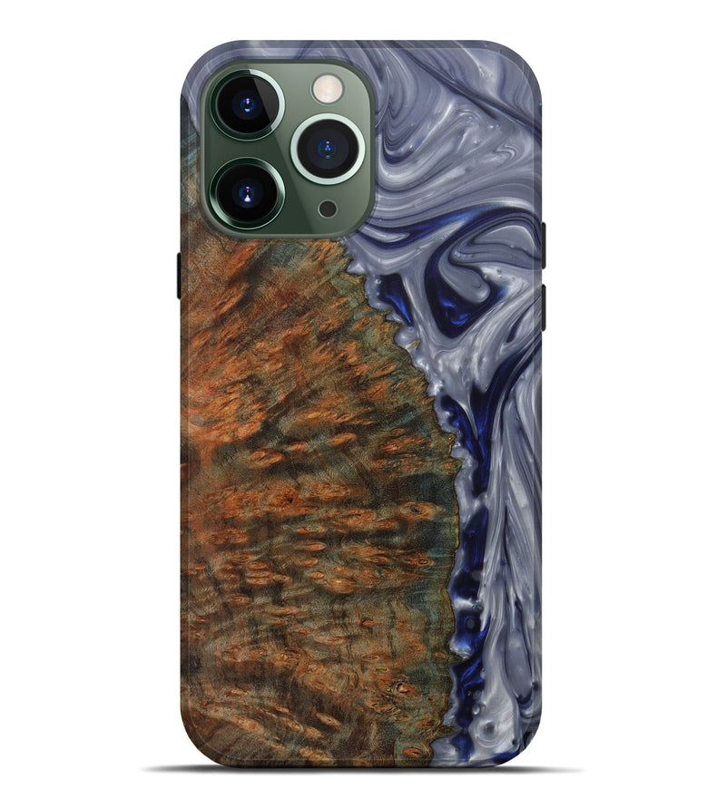iPhone 13 Pro Max Wood+Resin Live Edge Phone Case - Clarey (Metallic, 571514)