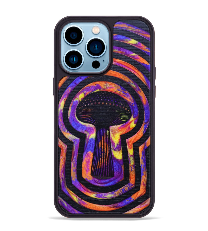iPhone 14 Pro Max Wood+Resin Phone Case - Lilian (Retro, 634375)