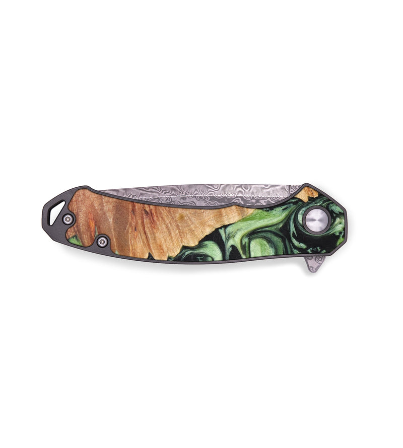 EDC Wood+Resin Pocket Knife - Landen (Green, 637083)