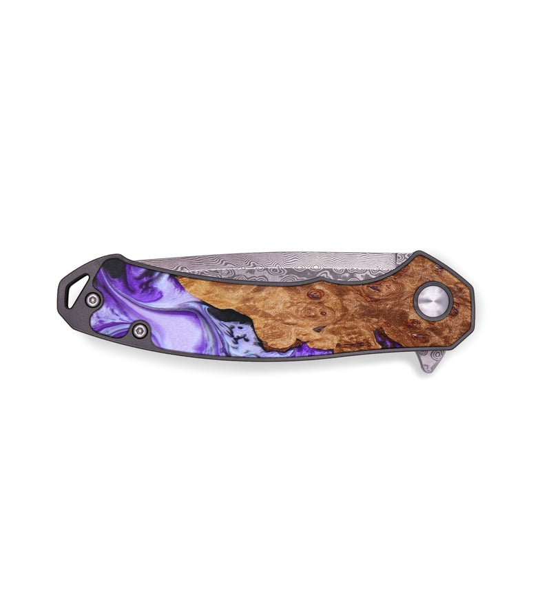 EDC Wood+Resin Pocket Knife - Gene (Purple, 636444)