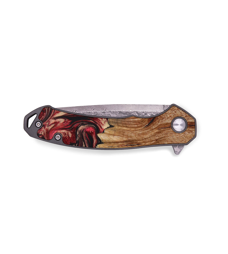 EDC Wood+Resin Pocket Knife - Don (Red, 642809)