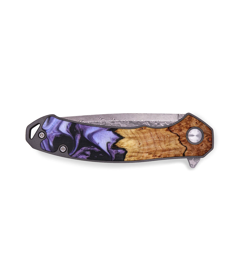 EDC Wood+Resin Pocket Knife - Reid (Purple, 640329)