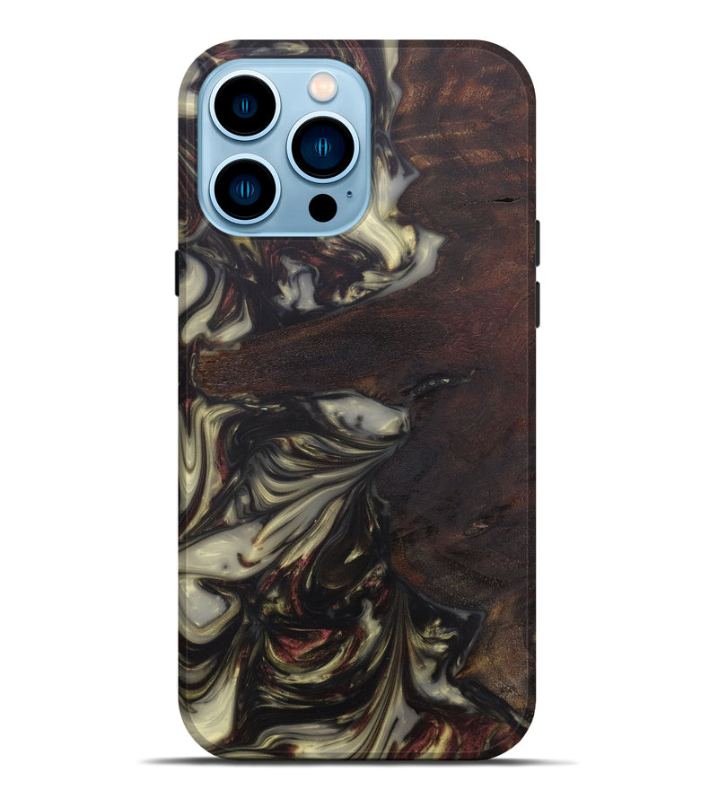 iPhone 14 Pro Max Wood+Resin Live Edge Phone Case - Bobine (Black & White, 586750)