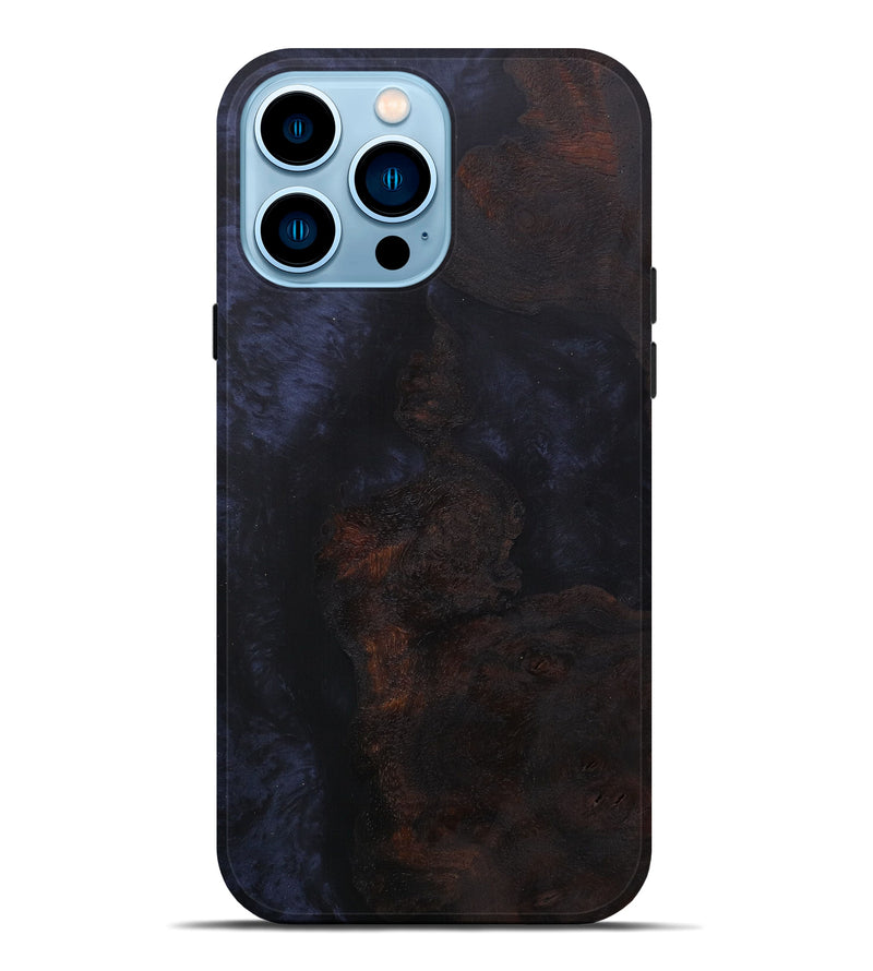 iPhone 14 Pro Max Wood+Resin Live Edge Phone Case - Tina (Pure Black, 586758)