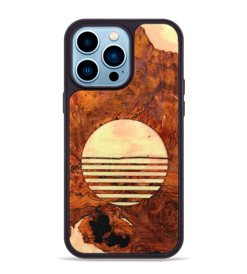 iPhone 14 Pro Max Wood+Resin Phone Case - Sondra (Retro, 636300)