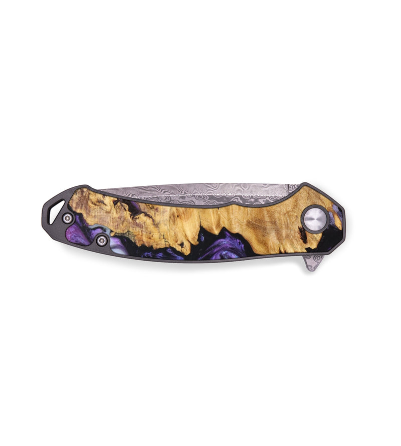 EDC Wood+Resin Pocket Knife - Priscilla (Purple, 637096)