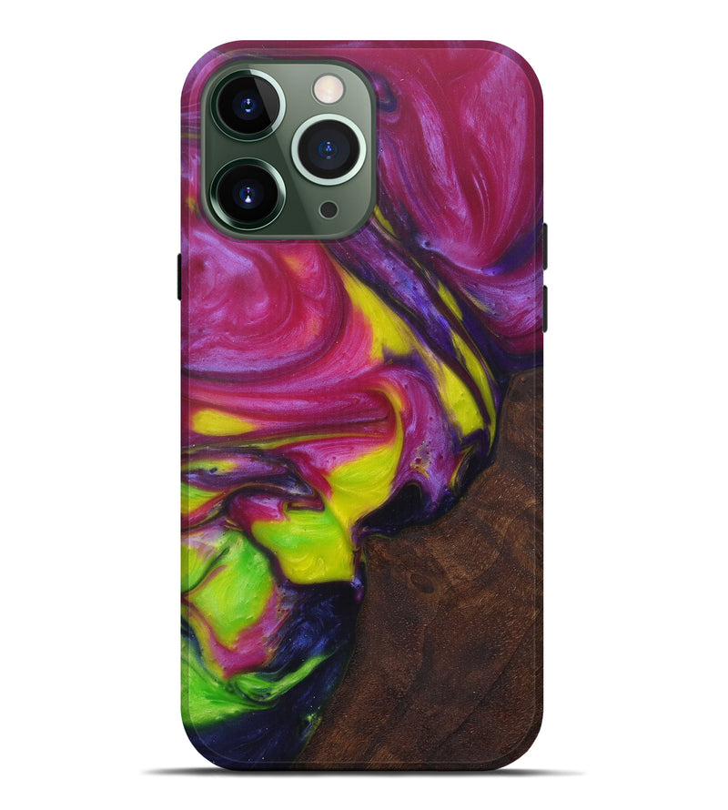 iPhone 13 Pro Max Wood+Resin Live Edge Phone Case - Eloisa (Purple, 576801)