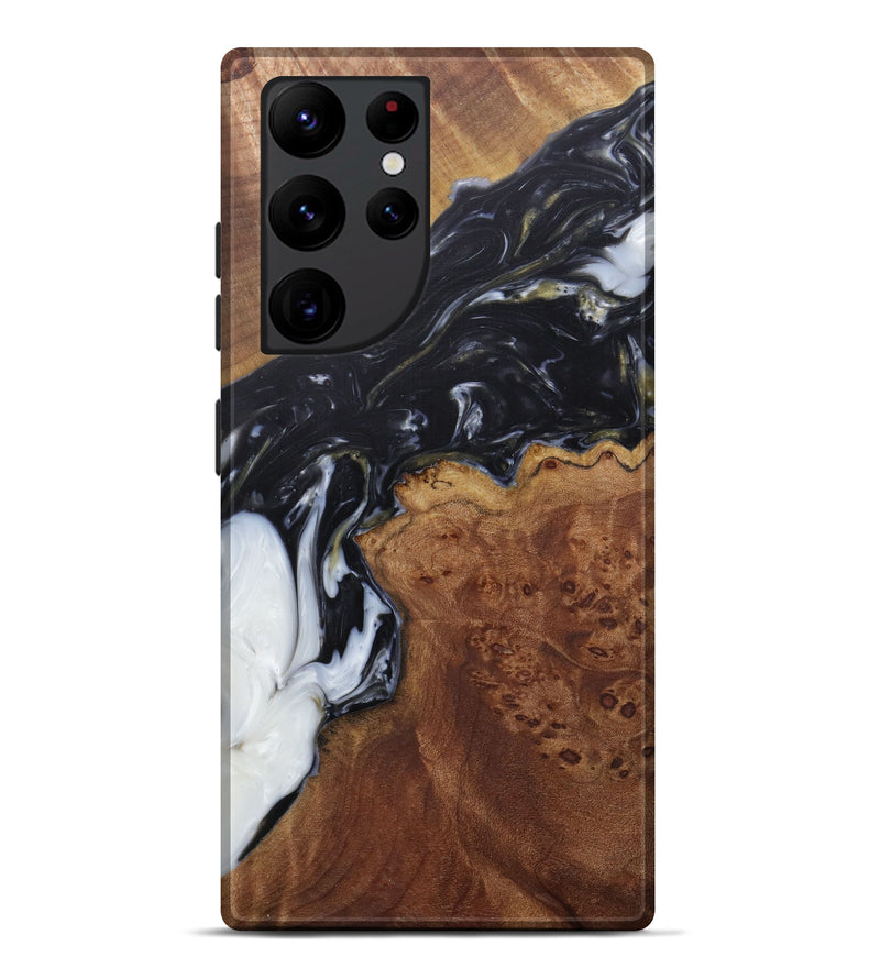 Galaxy S22 Ultra Wood+Resin Live Edge Phone Case - Samuel (Black & White, 581235)