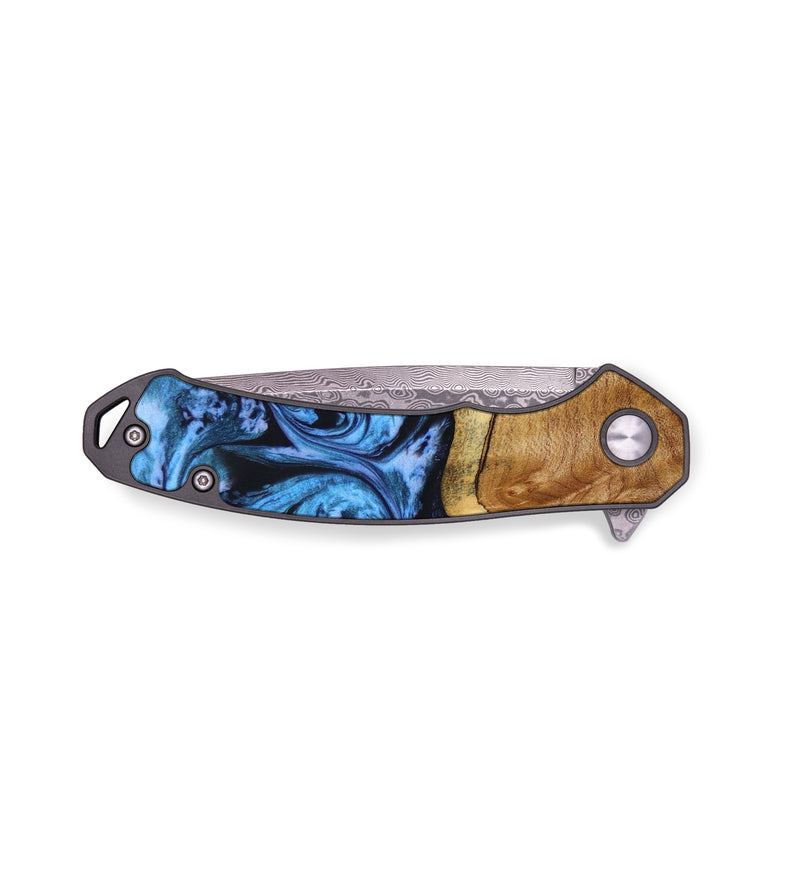 EDC Wood+Resin Pocket Knife - Carolina (Blue, 643028)