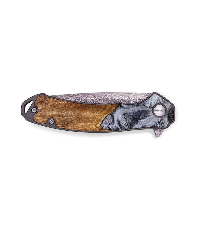 EDC Wood+Resin Pocket Knife - Marla (Black & White, 643112)