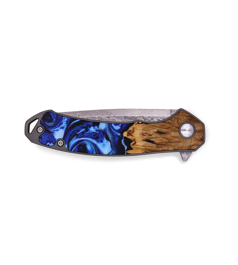 EDC Wood+Resin Pocket Knife - Ariana (Blue, 641868)