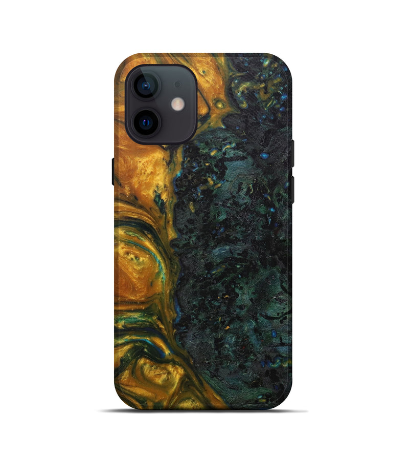 iPhone 12 mini Wood+Resin Live Edge Phone Case - Amand (Metallic, 588695)