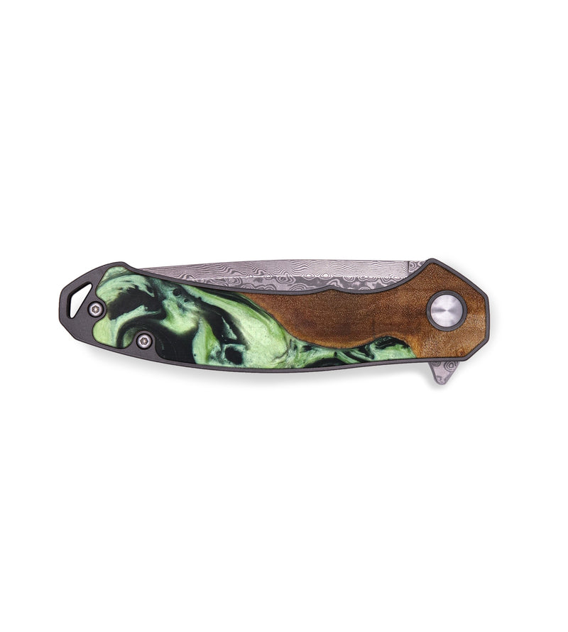 EDC Wood+Resin Pocket Knife - Gideon (Green, 637084)