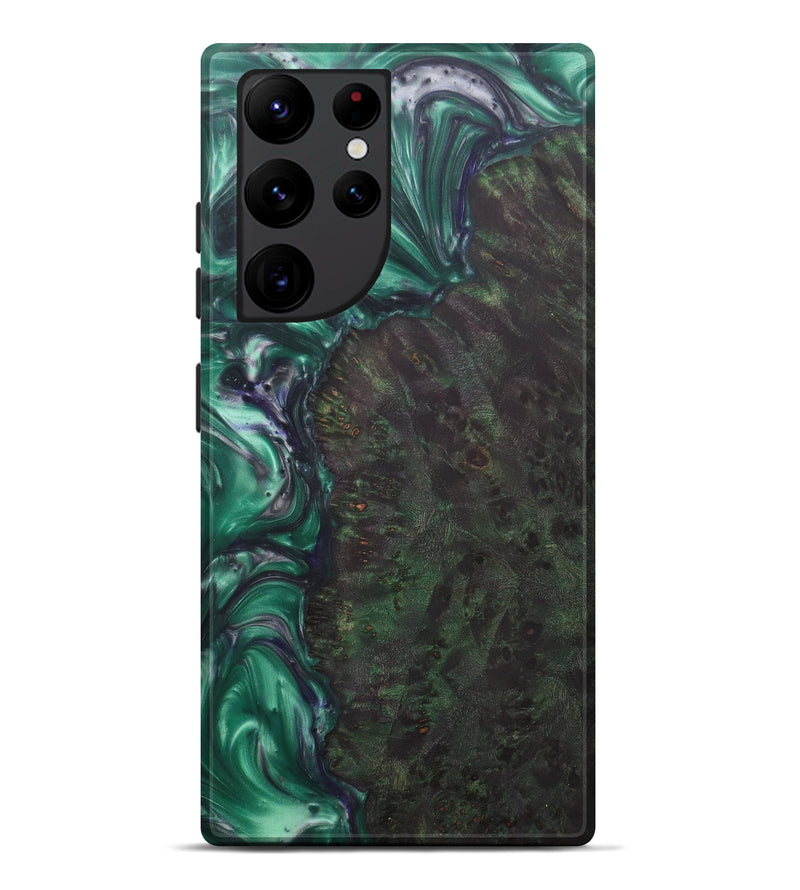 Galaxy S22 Ultra Wood+Resin Live Edge Phone Case - Edmundo (Dark Green, 577451)