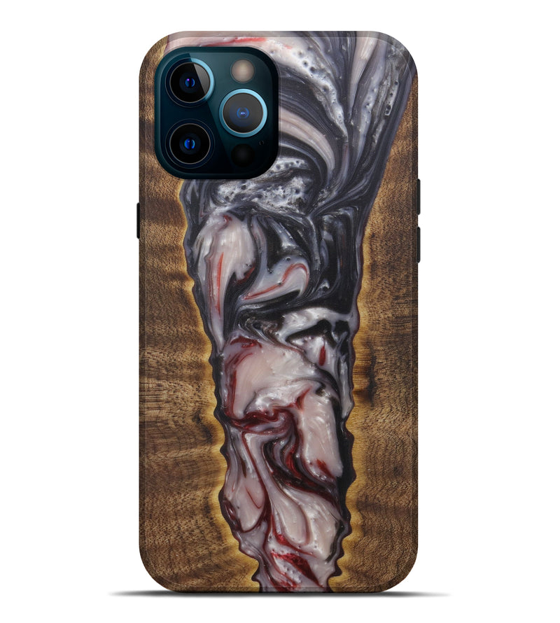 iPhone 12 Pro Max Wood+Resin Live Edge Phone Case - Ktusn (Dark Red, 575505)