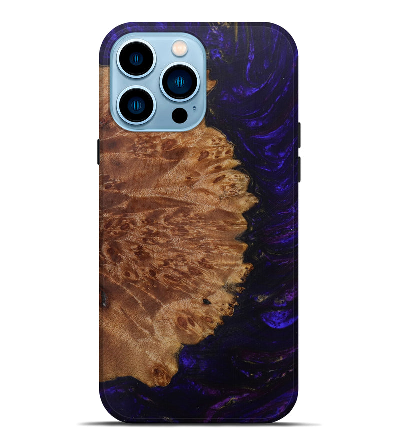 iPhone 14 Pro Max Wood+Resin Live Edge Phone Case - Maylynn (Purple, 585582)