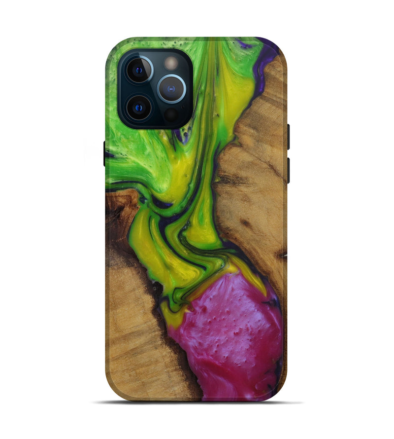 iPhone 12 Pro Wood+Resin Live Edge Phone Case - Wandis (Dark Green, 573582)