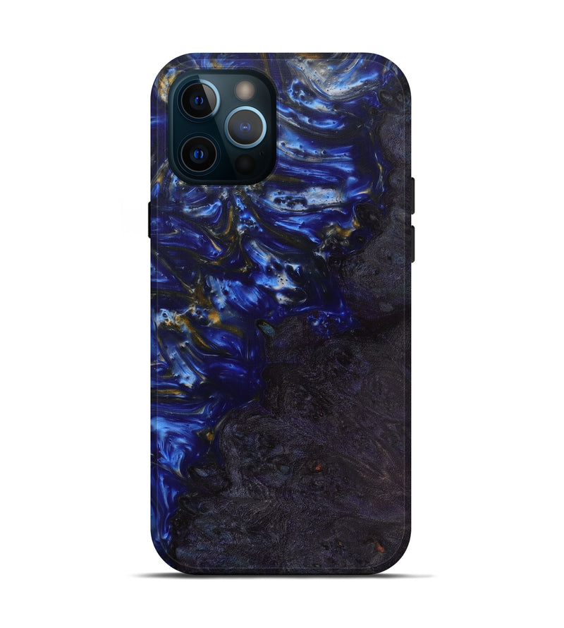 iPhone 12 Pro Wood+Resin Live Edge Phone Case - Rajani (Dark Blue, 584101)