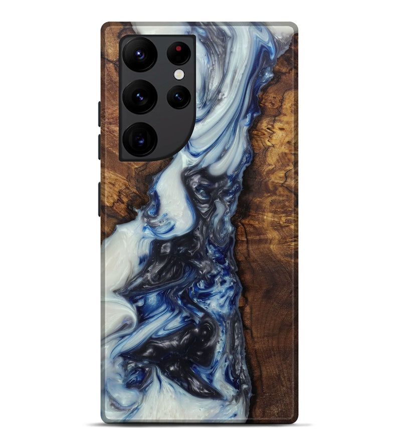 Galaxy S22 Ultra Wood+Resin Live Edge Phone Case - Guylain (Black & White, 582838)