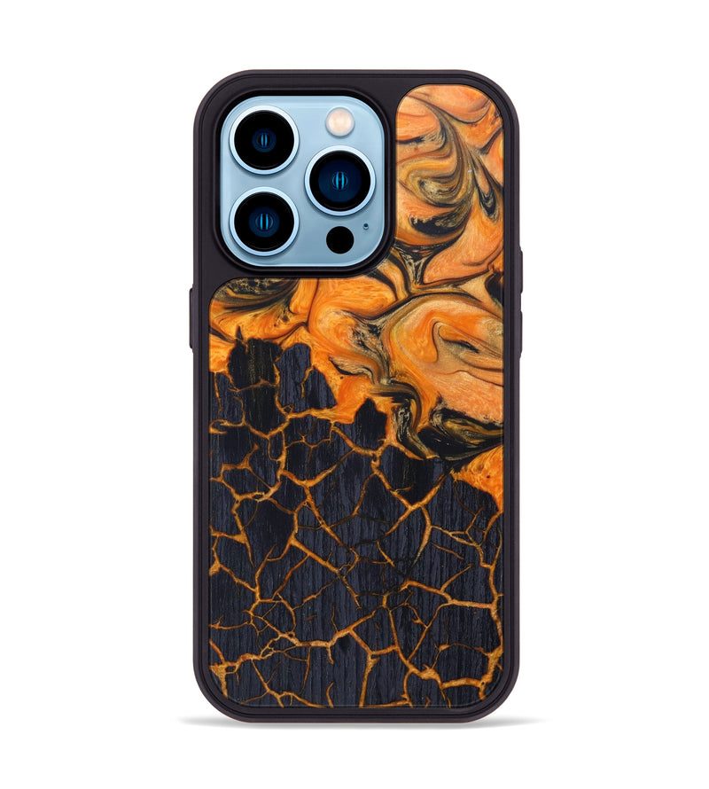 iPhone 14 Pro Wood+Resin Phone Case - Penny (Lava, 626045)