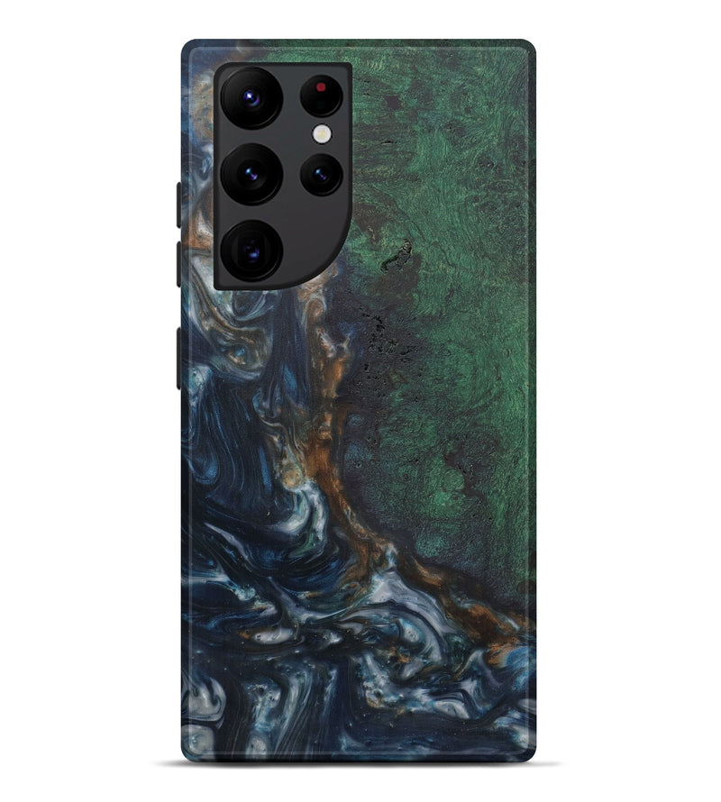 Galaxy S22 Ultra Wood+Resin Live Edge Phone Case - Joannah (Dark Blue, 574851)