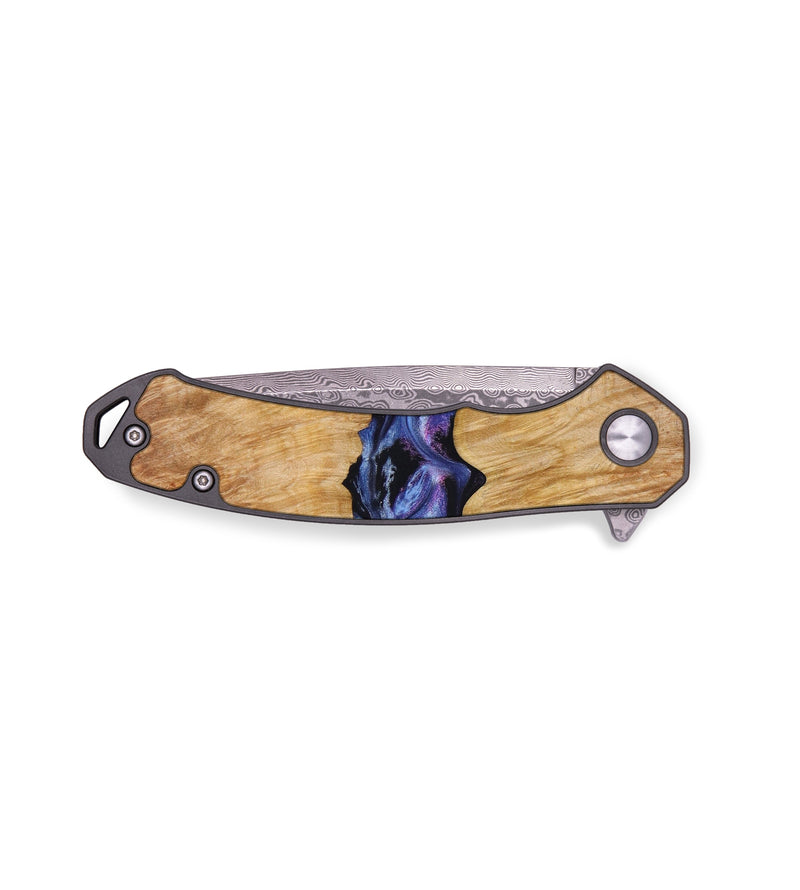 EDC Wood+Resin Pocket Knife - Annette (Blue, 641526)