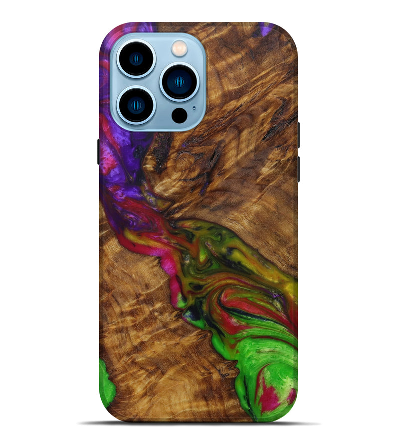 iPhone 14 Pro Max Wood+Resin Live Edge Phone Case - Catharine (Purple, 588681)