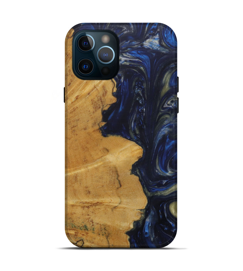 iPhone 12 Pro Wood+Resin Live Edge Phone Case - Maryellen (Dark Blue, 580071)