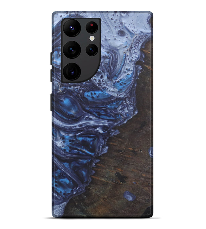 Galaxy S22 Ultra Wood+Resin Live Edge Phone Case - Emelia (Dark Blue, 579131)