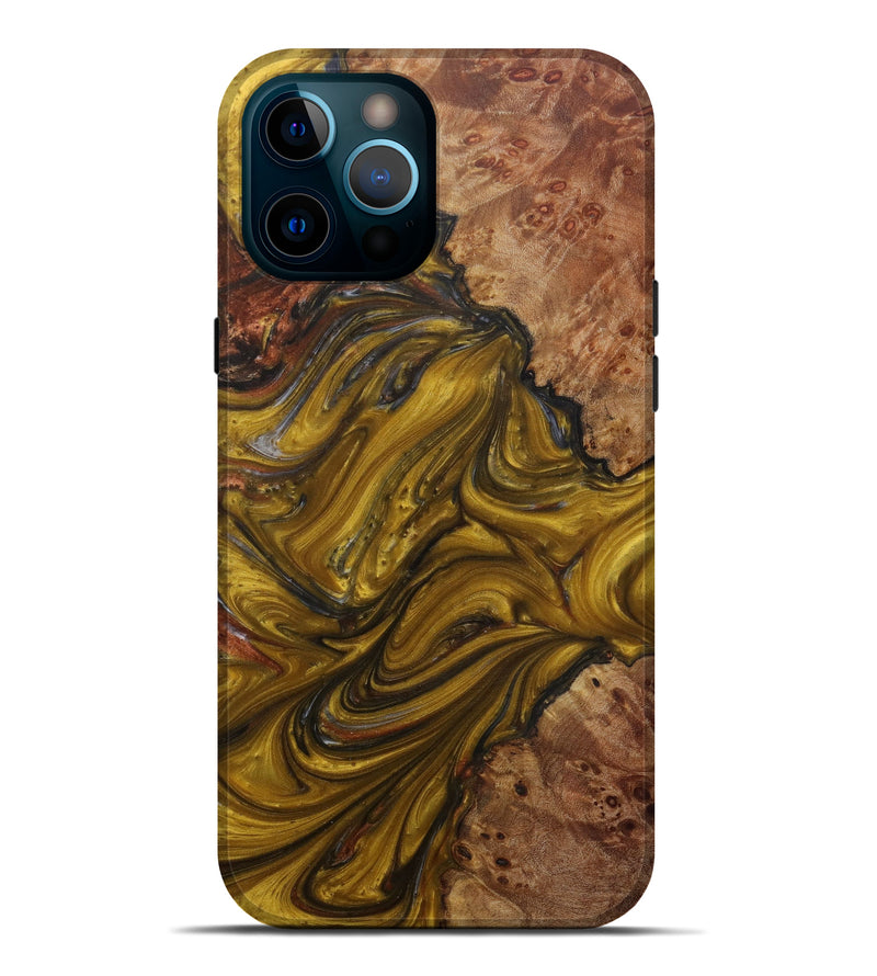 iPhone 12 Pro Max Wood+Resin Live Edge Phone Case - Talia (Metallic, 571520)