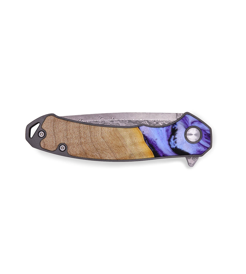EDC Wood+Resin Pocket Knife - Jermaine (Purple, 643108)