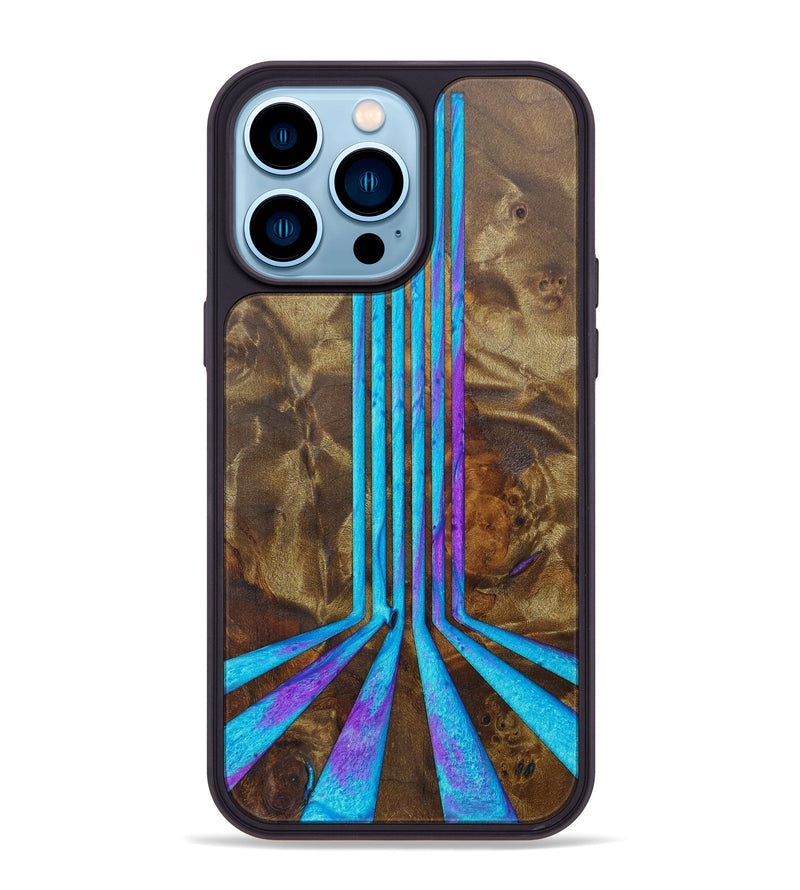 iPhone 14 Pro Max Wood+Resin Phone Case - Irma (Retro, 634726)
