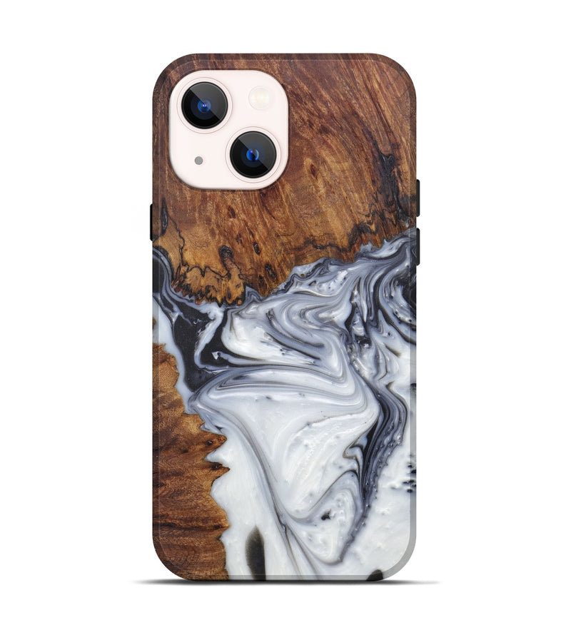 iPhone 13 Wood+Resin Live Edge Phone Case - Nga (Black & White, 574861)