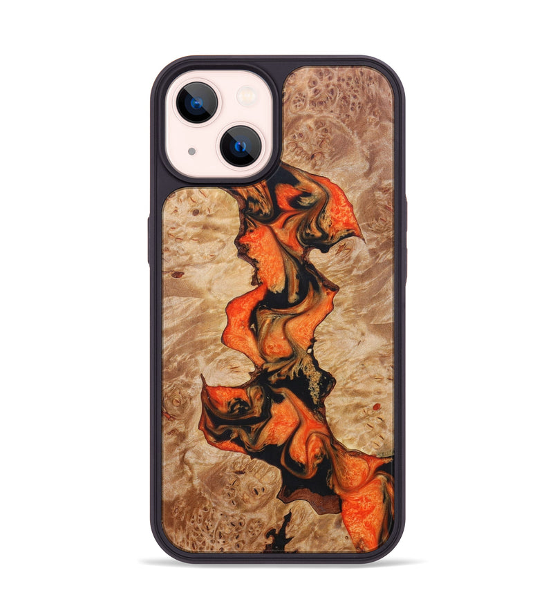 iPhone 14 Wood+Resin Phone Case - Arely (Lava, 624997)