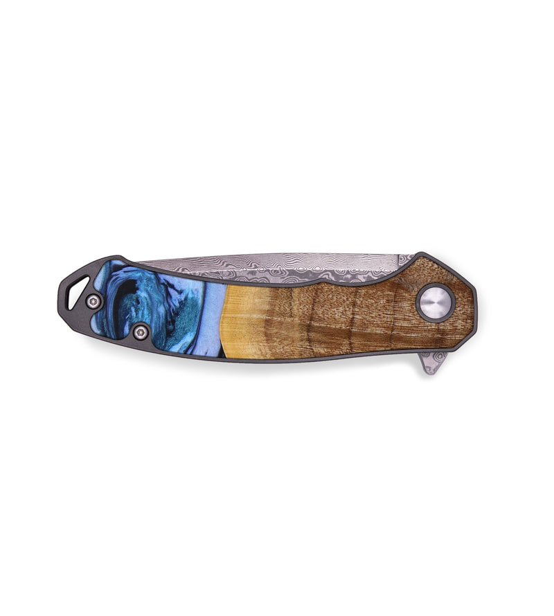 EDC Wood+Resin Pocket Knife - Kenny (Blue, 643034)
