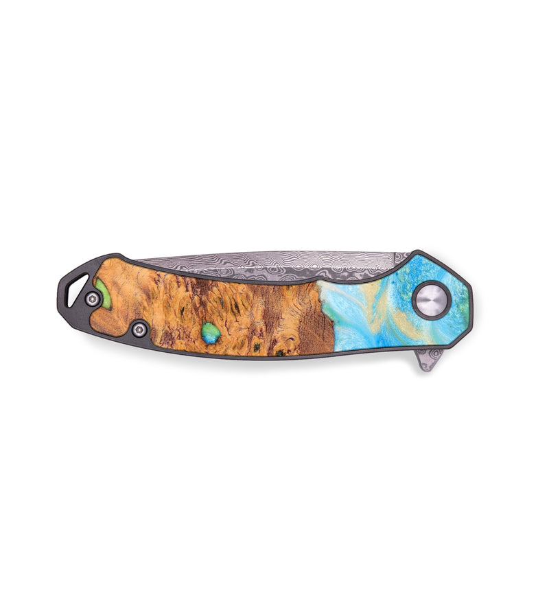 EDC Wood+Resin Pocket Knife - Heaven (Blue, 636470)