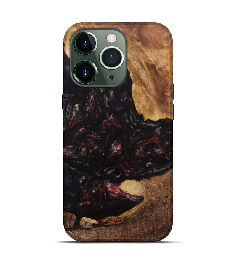 iPhone 13 Pro Wood+Resin Live Edge Phone Case - Jess (Dark Red, 571517)