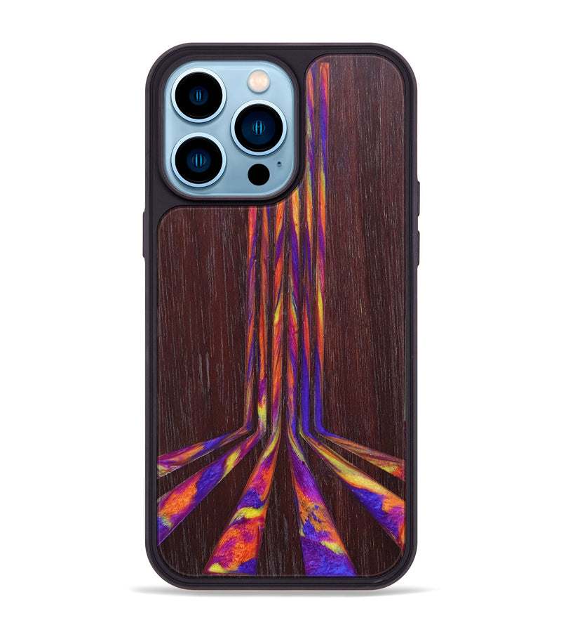 iPhone 14 Pro Max Wood+Resin Phone Case - Luciana (Retro, 634416)
