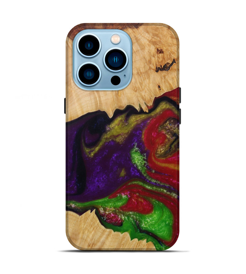 iPhone 14 Pro Wood+Resin Live Edge Phone Case - Empdb (Purple, 585603)