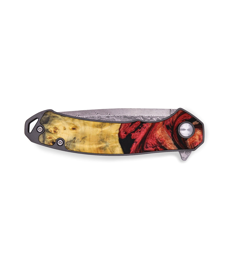 EDC Wood+Resin Pocket Knife - Kaylani (Red, 640002)