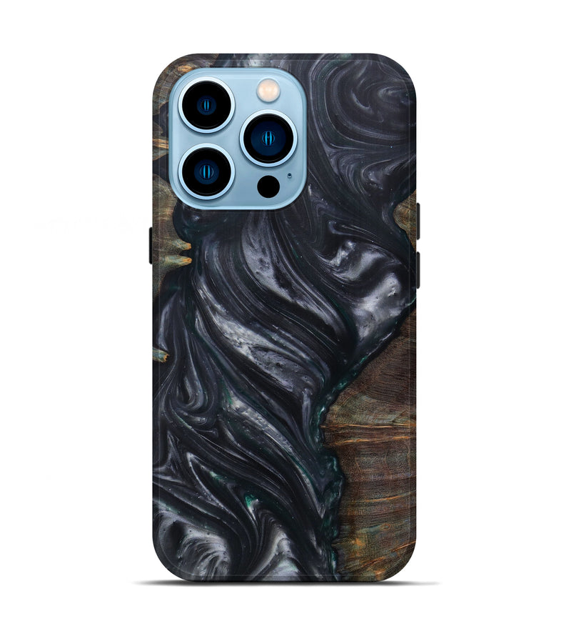 iPhone 14 Pro Wood+Resin Live Edge Phone Case - Stirling (Metallic, 585183)