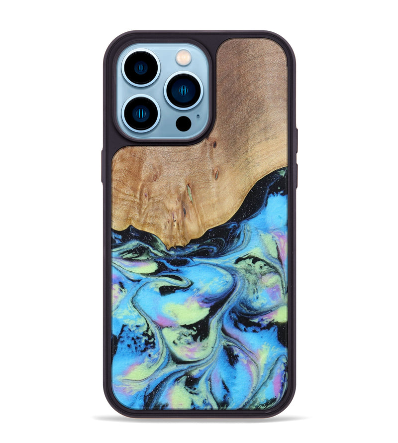 iPhone 14 Pro Max Wood+Resin Phone Case - Joanna (Aurora, 617591)