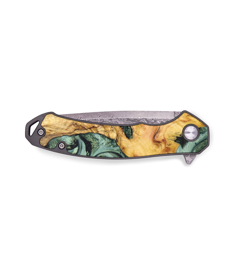 EDC Wood+Resin Pocket Knife - Spencer (Green, 636481)