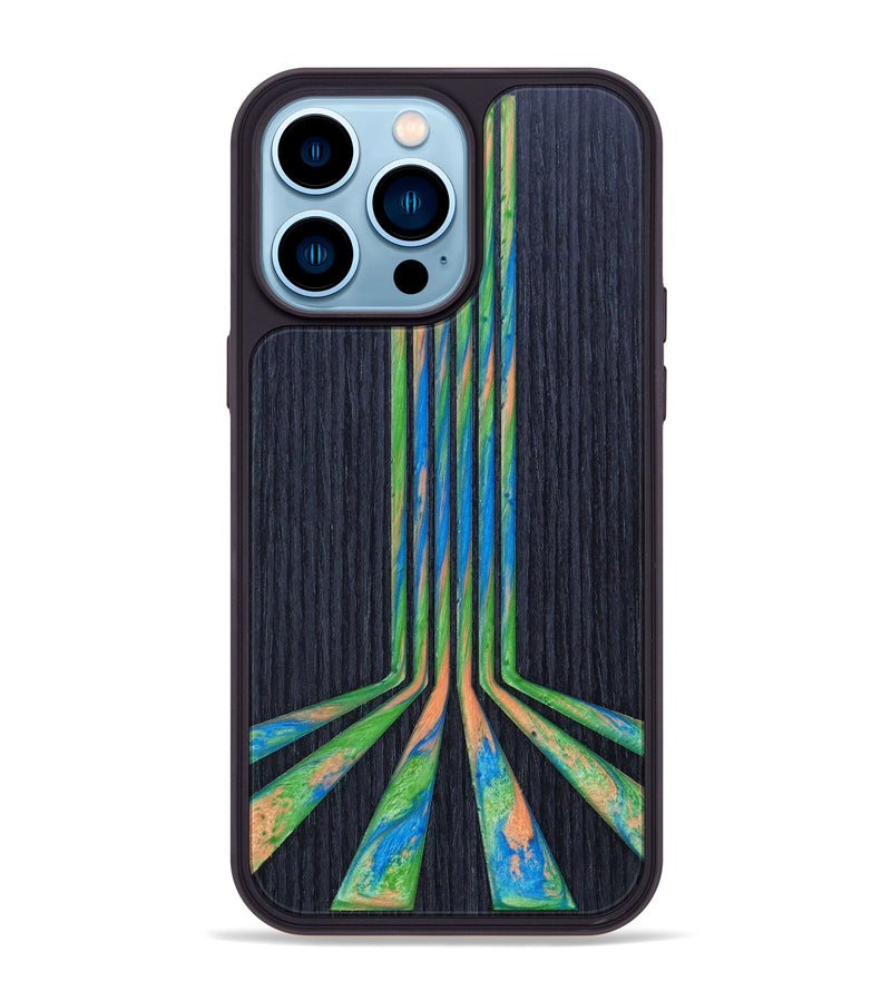 iPhone 14 Pro Max Wood+Resin Phone Case - Latoya (Retro, 634827)