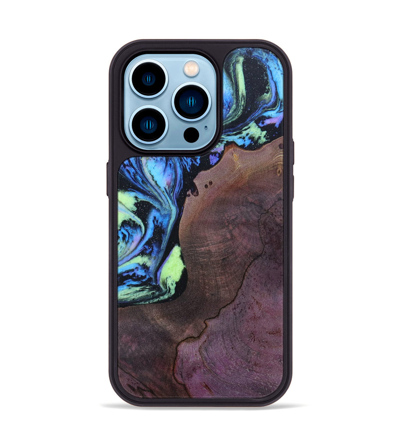 iPhone 14 Pro Wood+Resin Phone Case - Keely (Aurora, 617639)