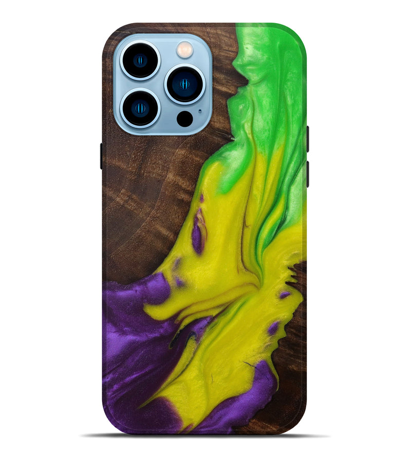 iPhone 14 Pro Max Wood+Resin Live Edge Phone Case - Serge (Dark Green, 585611)
