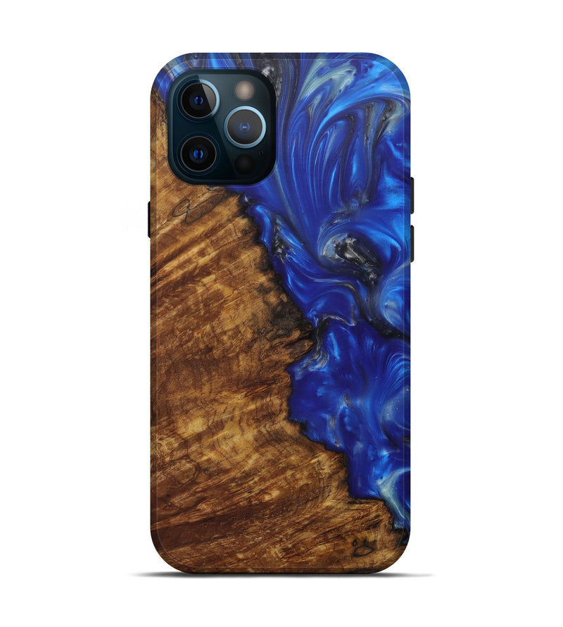 iPhone 12 Pro Wood+Resin Live Edge Phone Case - Dis (Dark Blue, 580056)