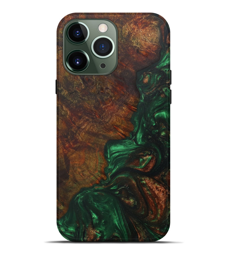 iPhone 13 Pro Max Wood+Resin Live Edge Phone Case - Tricord (Dark Green, 587065)
