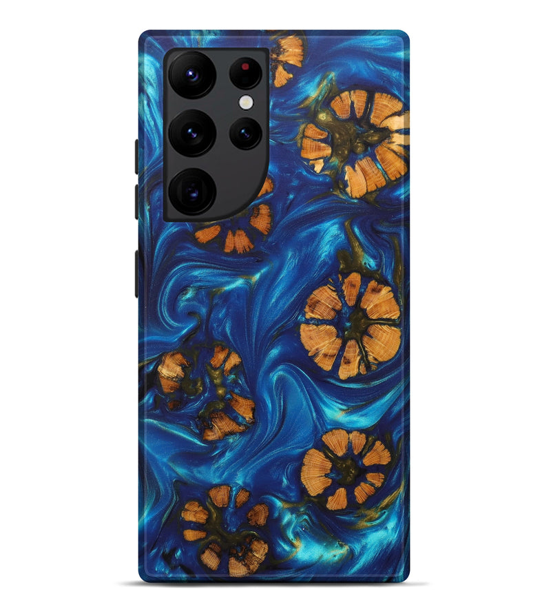 Galaxy S22 Ultra Wood+Resin Live Edge Phone Case - Darrion (Blue, 629001)